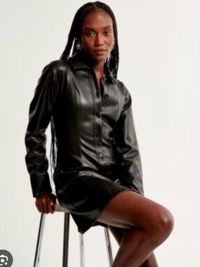 Abercrombie & Fitch Black Faux Leather Trim Jacket